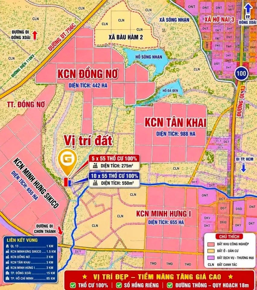 Bán đất 541m2 tại Vành Đai KCN Minh Hưng Bình Dương 1 tỷ - Ảnh thu nhỏ 2