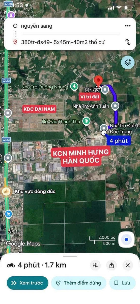 Bán đất 225m2 giá 380 triệu gần KCN Minh Hưng Sikico, Bình Phước - Ảnh 1