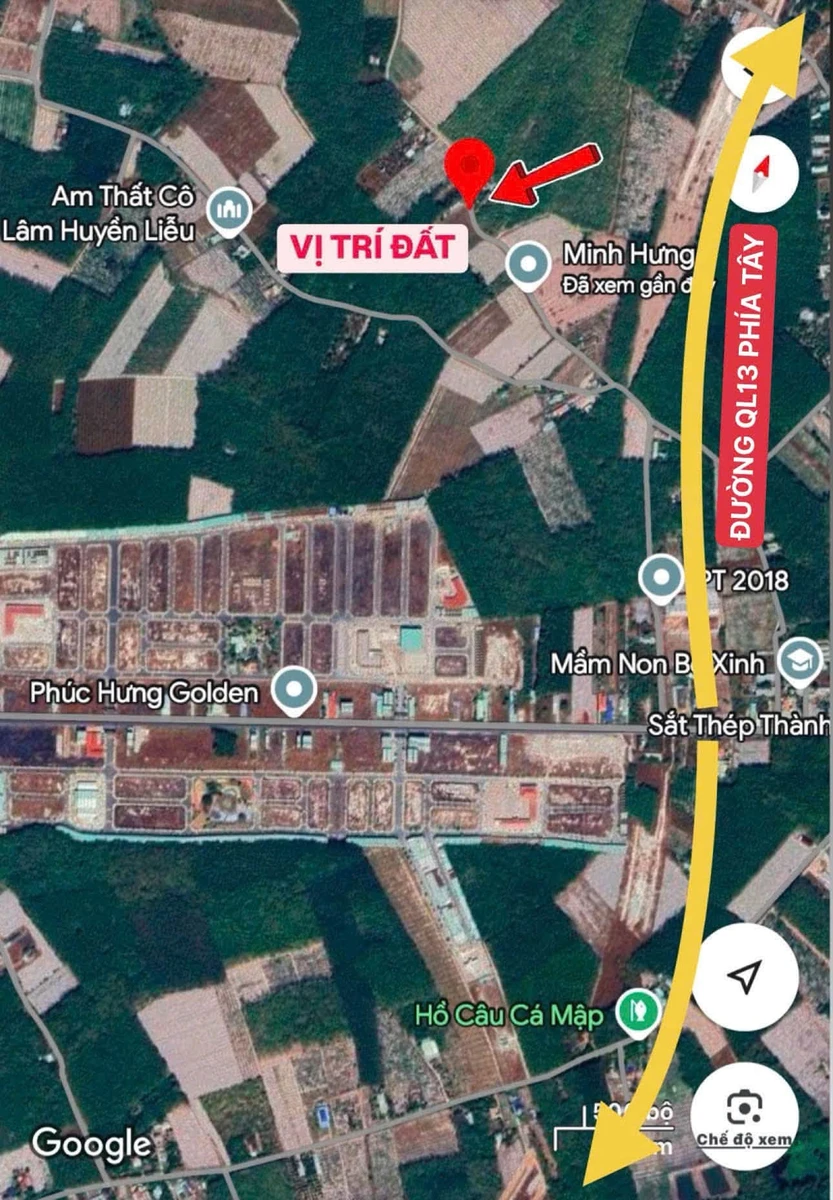 Bán đất 500m2 có 50m2 thổ cư đường số 28 Phường Minh Hưng giá 480 triệu - Ảnh thu nhỏ 3