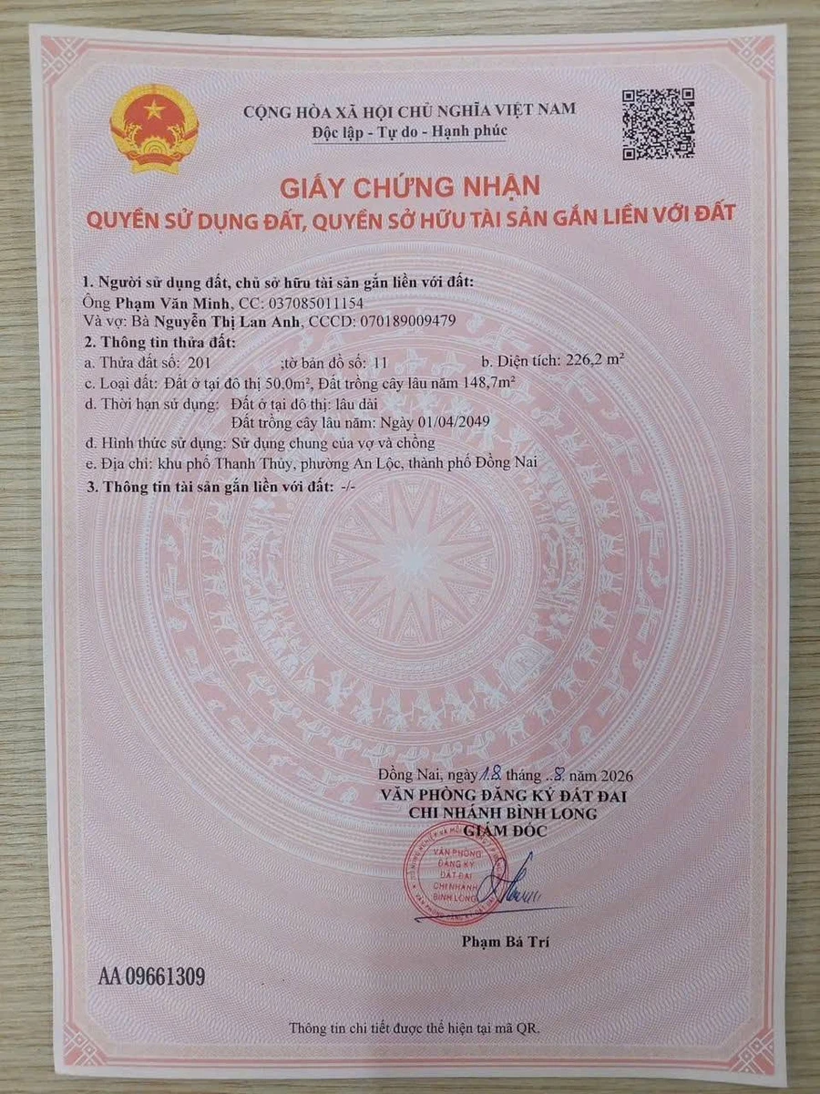 Bán đất mặt tiền 50m² Phường An Lộc, Đồng Nai, giá 250 triệu - Ảnh thu nhỏ 3