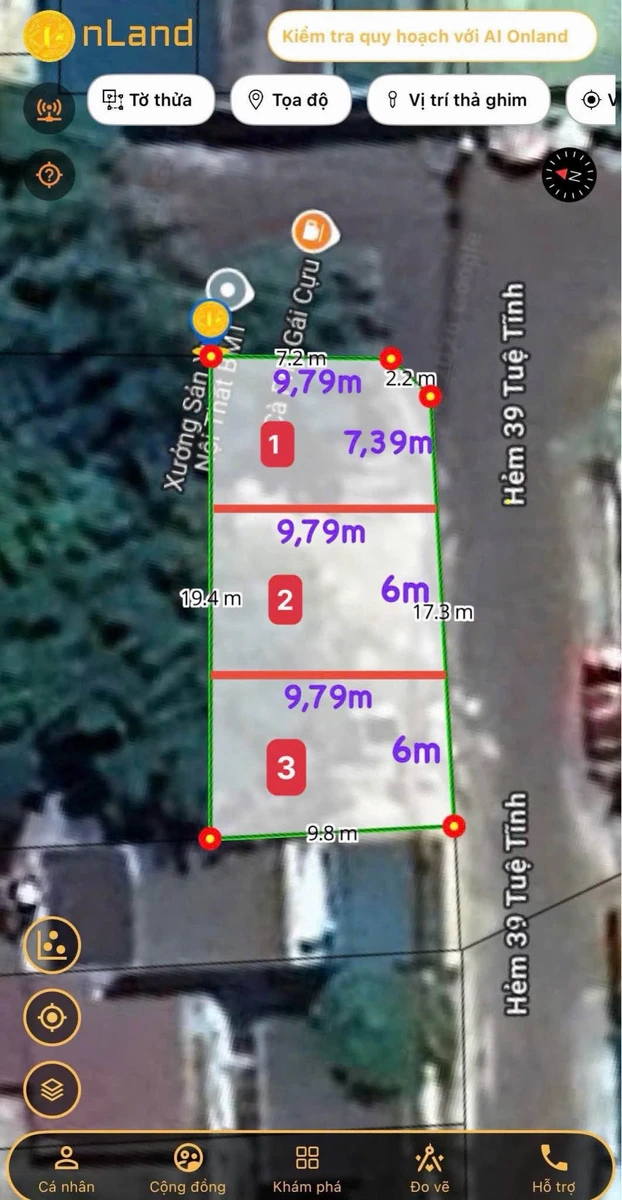 Bán đất 2 mặt tiền 39 Tuệ Tĩnh 9,79x19,39m gần chợ - Ảnh thu nhỏ 2