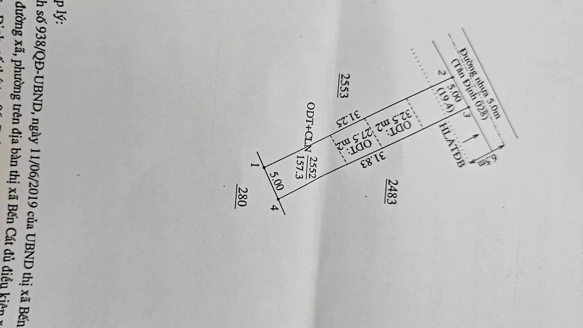 Bán đất Tân Định Bến Cát 155m² 1 tỷ 890 triệu - Ảnh thu nhỏ 3
