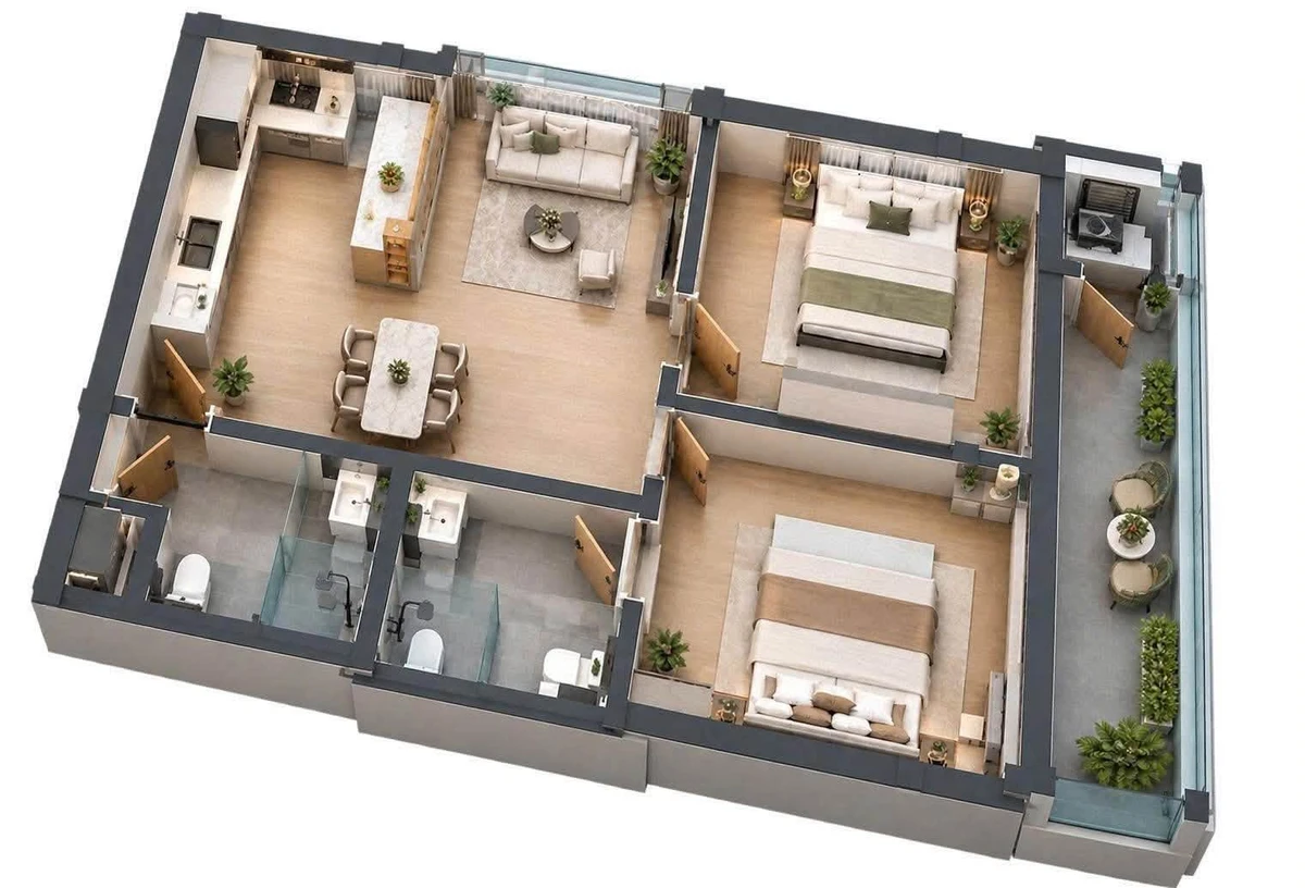 Bán căn hộ 2 phòng ngủ 55,84m² Prima Bay Hạ Long giá 2,357 tỷ - Ảnh thu nhỏ 2
