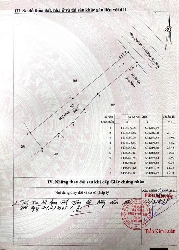 Bán đất thổ cư 532.8m² Hòa Hiệp Trung, Đông Hòa, Phú Yên