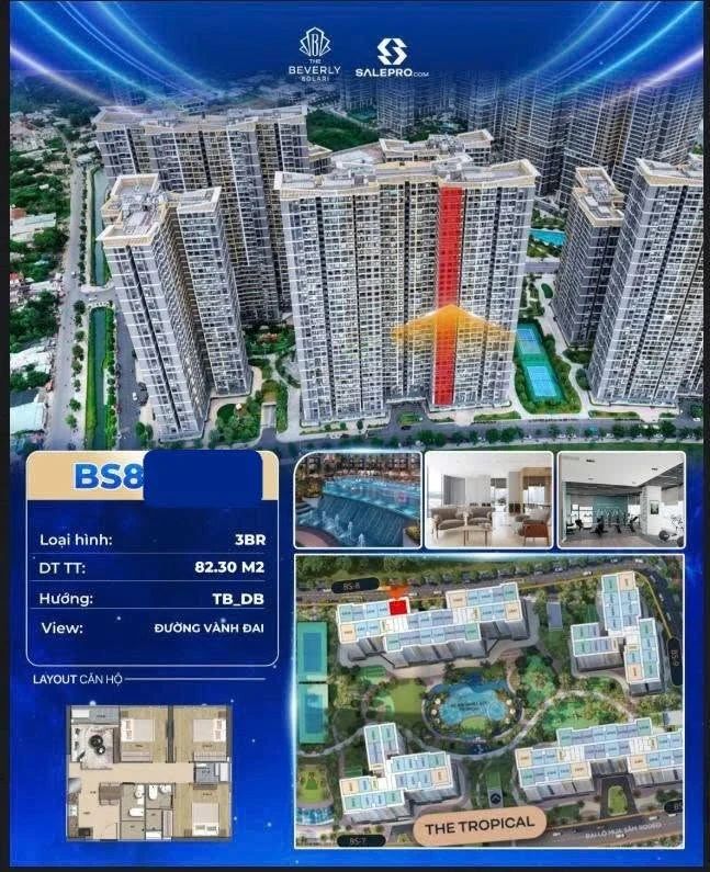 Bán căn hộ 3PN 82,3m² The Beverly Solari, Vinhomes Grand Park - Ảnh 1