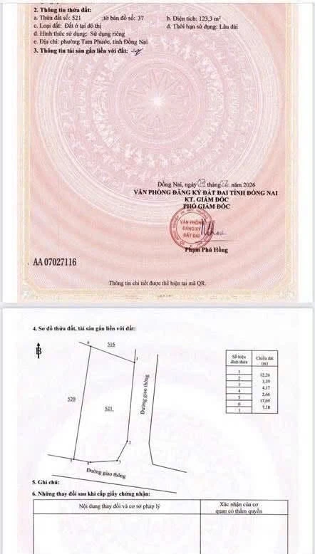 Bán đất Tam Phước, Đồng Nai, 123,3m2, SHR, 2 tỷ - Ảnh thu nhỏ 2