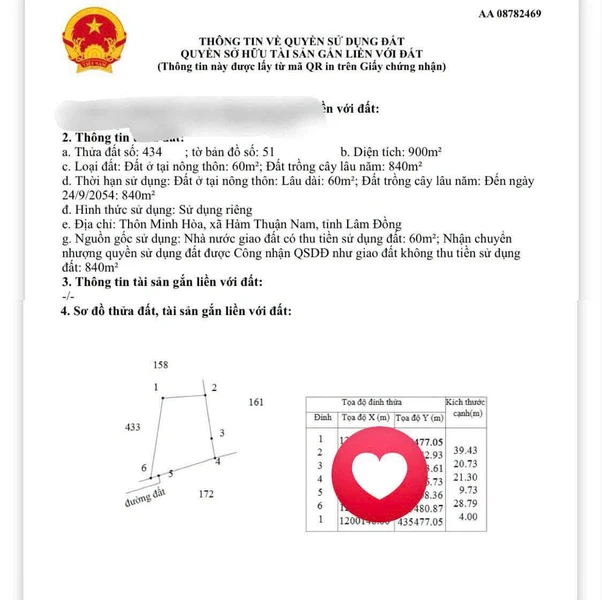 Bán 900m² đất thổ cư mặt tiền Hàm Minh, Hàm Thuận Nam
