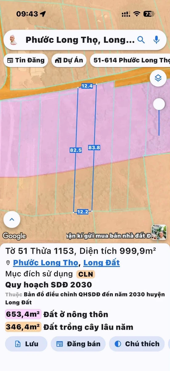 Bán đất 964m2 Phước Hải, Bà Rịa - Vũng Tàu 2.8 tỷ - Ảnh thu nhỏ 2