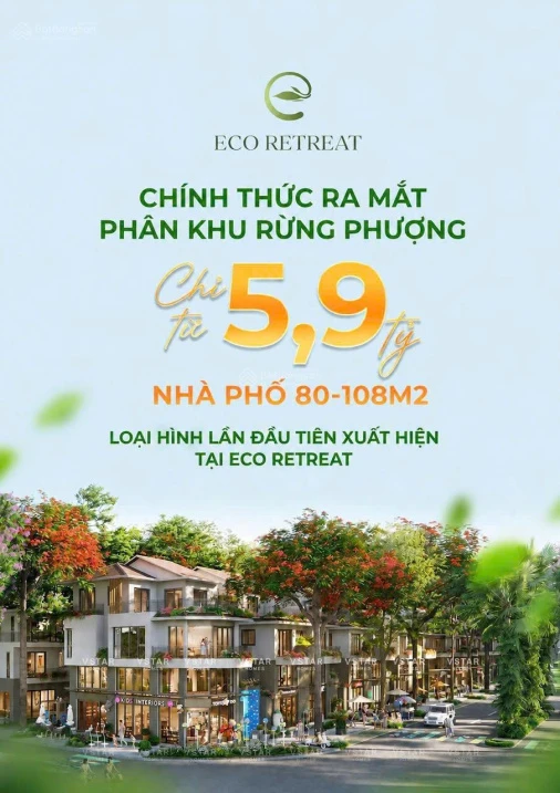 Suất ngoại giao CK 18%, nhà phố 4.9 tỷ, biệt thự 10 tỷ Eco Retreat Rừng Phượng. LH trực tiếp CĐT - Ảnh thu nhỏ 3