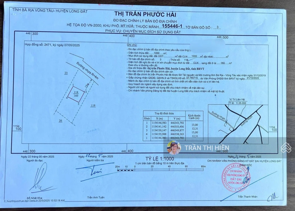 Quá rẻ tách đôi được - xã Phước Hải - 1000m2 - 20x50m gần biển - Ảnh thu nhỏ 5