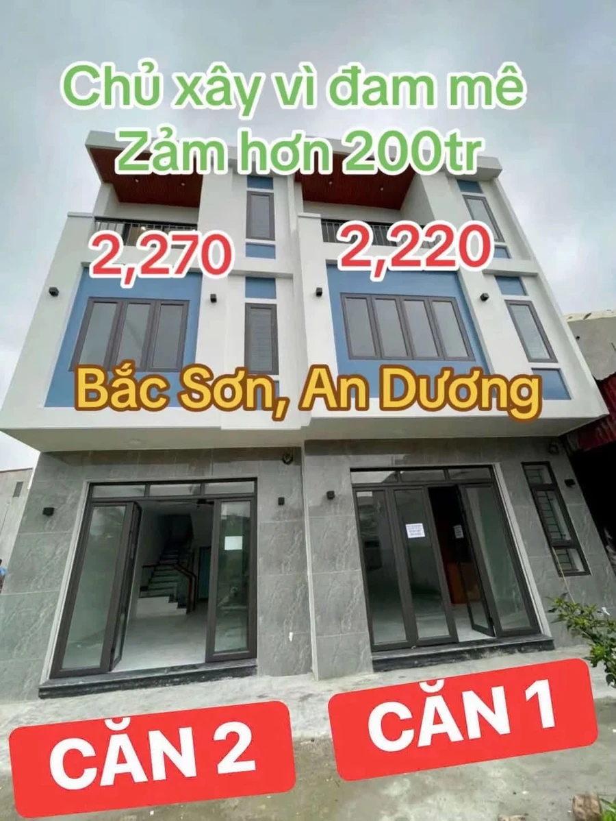 Bán nhà 50m2 3 tầng Bắc Sơn An Dương 2,22 tỷ - Ảnh 1
