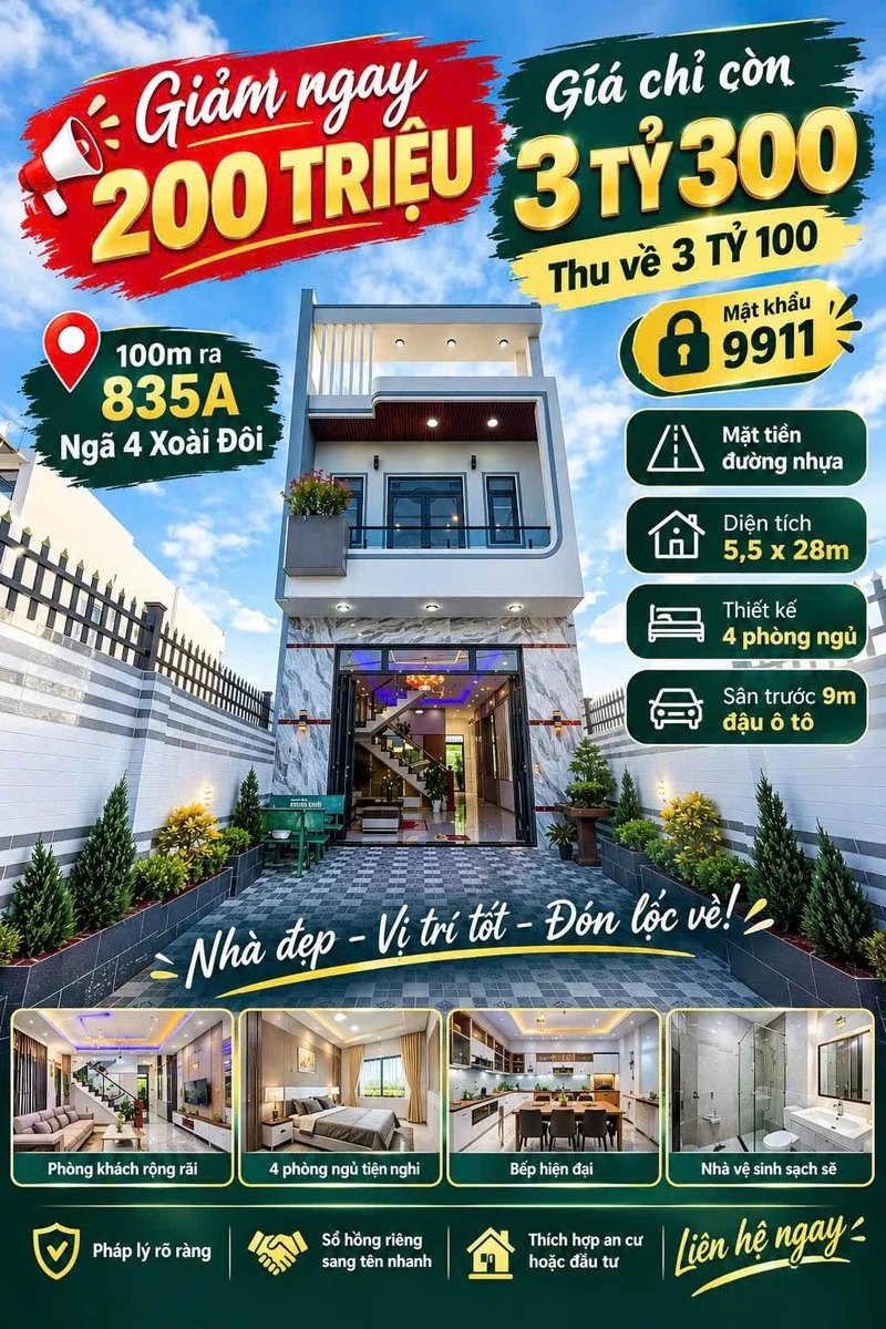 Bán nhà mặt tiền kinh doanh 154m² 4PN Cần Giuộc Tây Ninh 3,3 tỷ - Ảnh 1