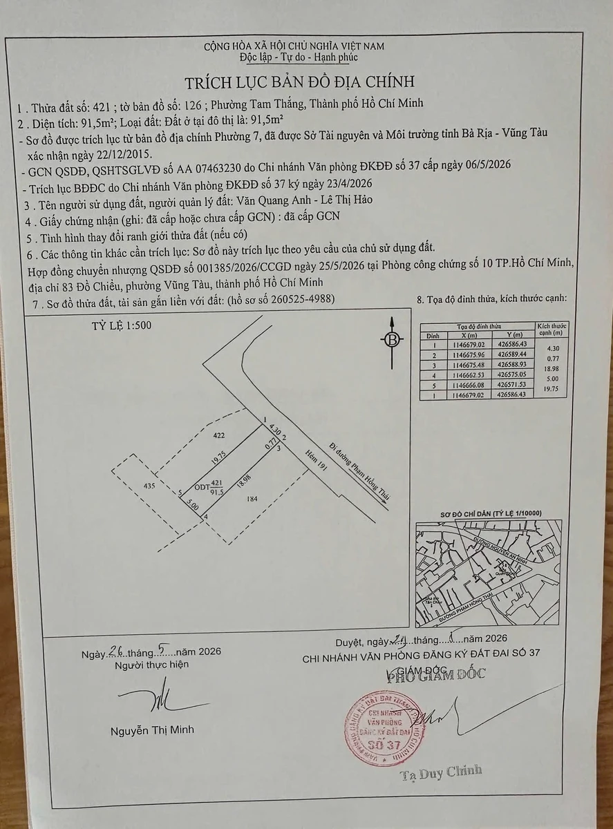 Bán đất trống 92m² hẻm thẳng Phạm Hồng Thái, Vũng Tàu, 6,6 tỷ - Ảnh thu nhỏ 3