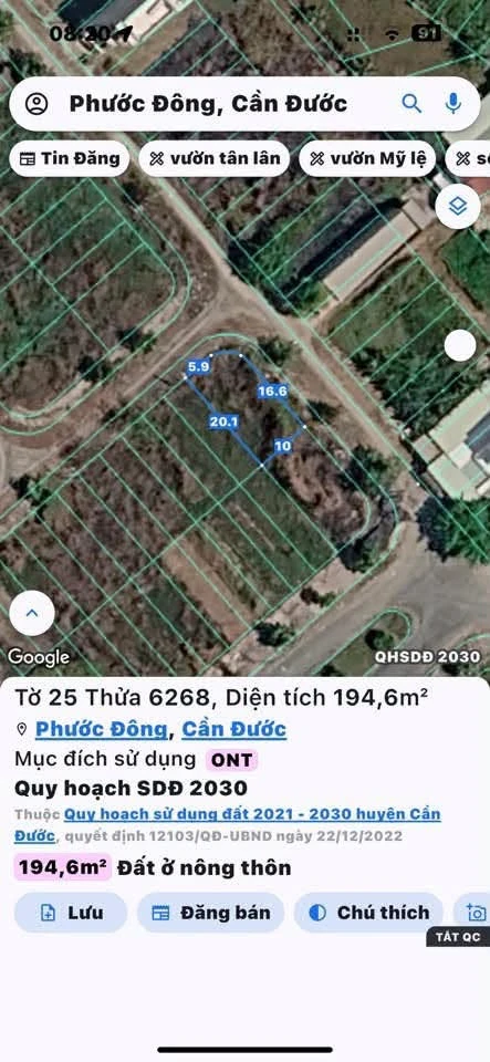 Bán lô góc 200m² KDC Phước Đông Cần Đước Long An - Ảnh 1