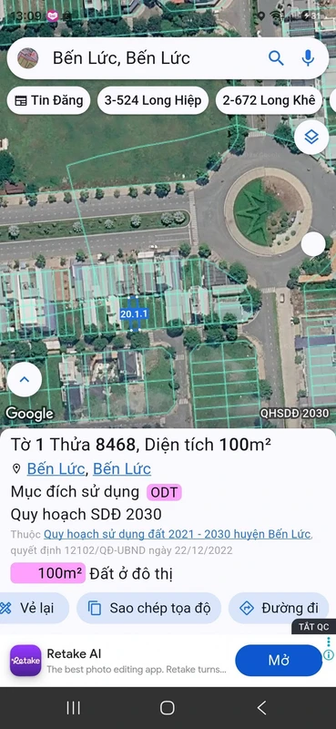 Bán đất thổ cư 100 m² Tân Thuận Bến Lức Long An