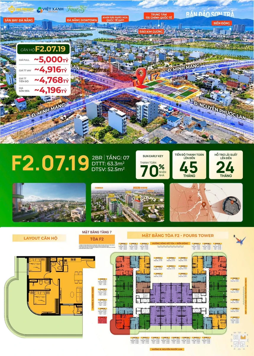 Căn hộ Đà Nẵng 2PN, 115.8m² giá từ 36tr/m² - Ảnh 1