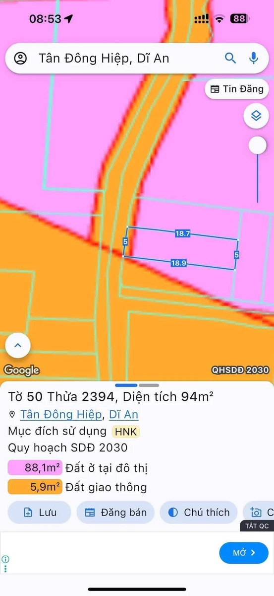 Bán đất mặt tiền đường Trần Thị Xanh, Dĩ An, 94m2, giá 3,75 tỷ - Ảnh thu nhỏ 3