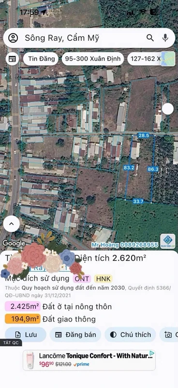 Bán đất 2.619m² sát TL 765 Sông Ray, Đồng Nai 2,5 tỷ