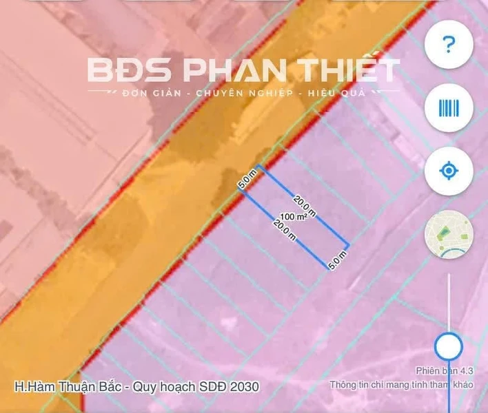 Bán đất 100m² mặt tiền Phan Thiết, 1 tỷ 330 triệu