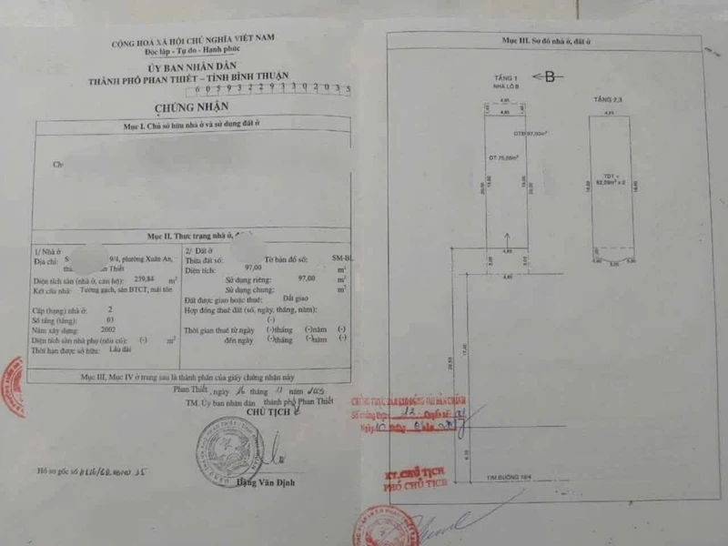 Bán nhà 2 lầu mặt tiền kinh doanh 97m2 Phan Thiết