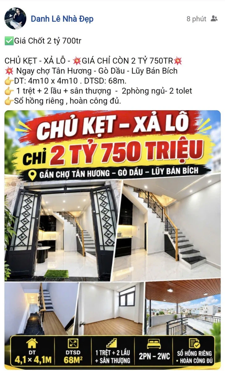 Bán nhà phố 2PN mặt tiền Nguyễn Sơn Bình Tân 2 tỷ 460 triệu - Ảnh thu nhỏ 5