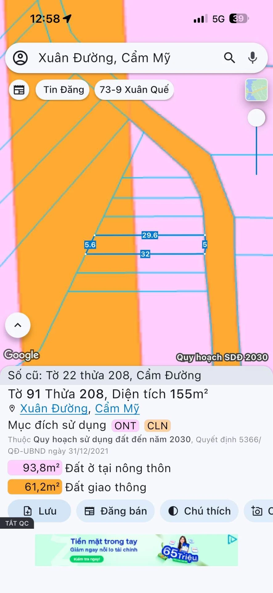 Bán đất Xuân Đường Đồng Nai 155m2, 1 tỷ 150 - Ảnh 1