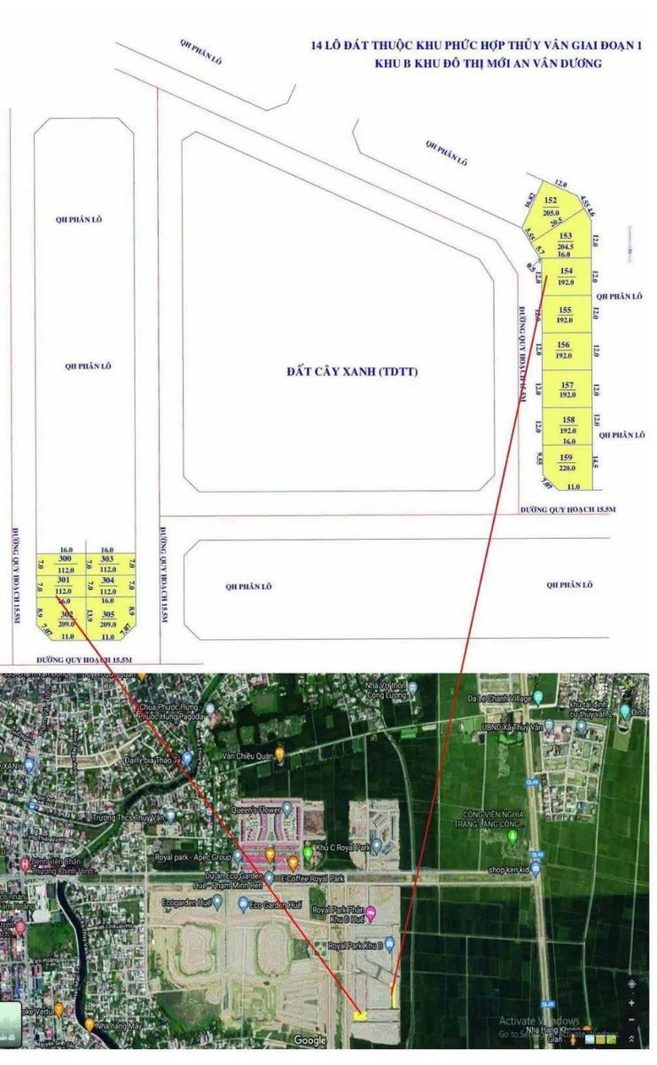 Bán đất 2 mặt tiền 209,5m² Royal Park Huế - Ảnh thu nhỏ 3