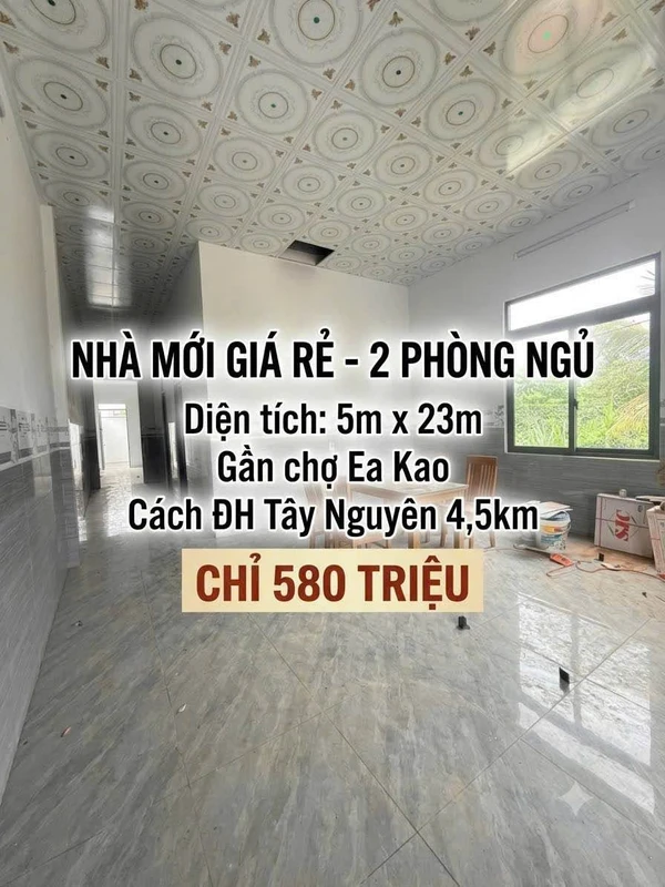 Nhà bán 2 phòng ngủ 115m² giá 580 triệu