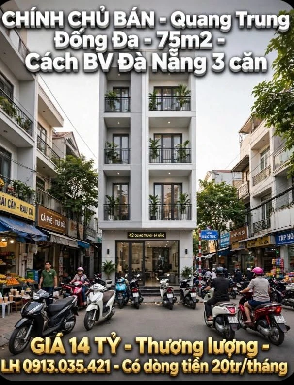 Bán nhà 3 tầng mặt tiền Quang Trung 75m², 14 tỷ - Ảnh 1