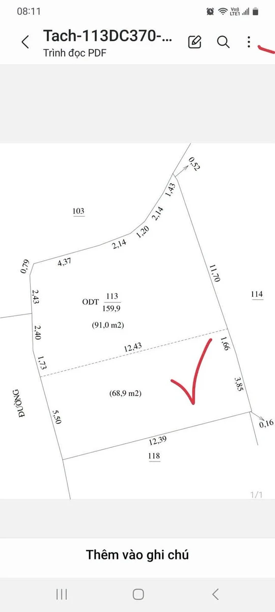 Bán đất 68,9m² ngõ Nguyễn Du, Bến Thủy, gần ĐH Vinh - Ảnh thu nhỏ 3