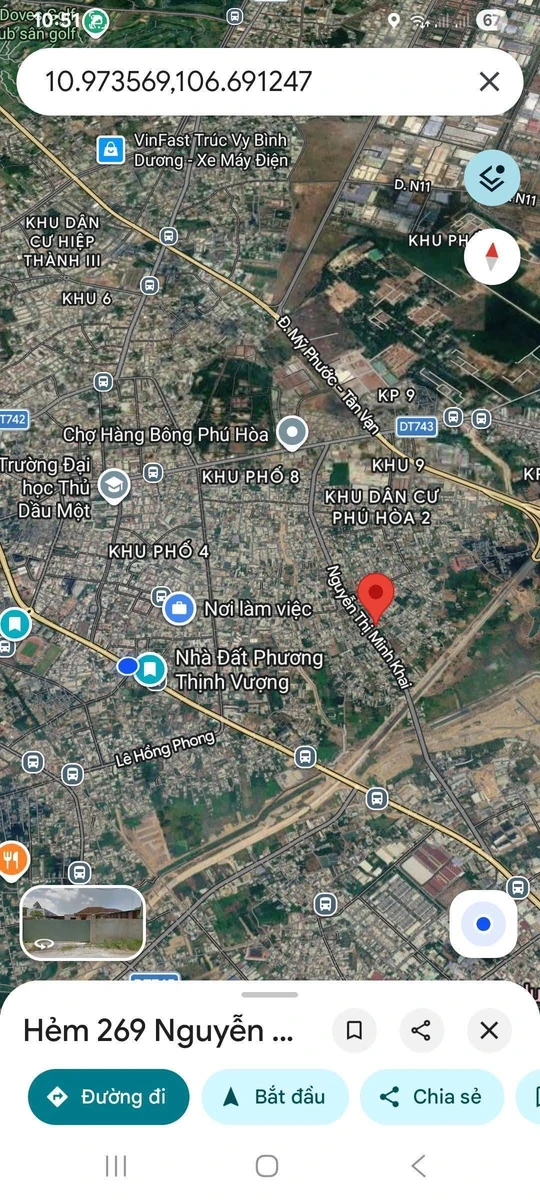 Bán đất 124m² hẻm Nguyễn Thị Minh Khai, Thủ Dầu Một 2.59 tỷ - Ảnh thu nhỏ 3