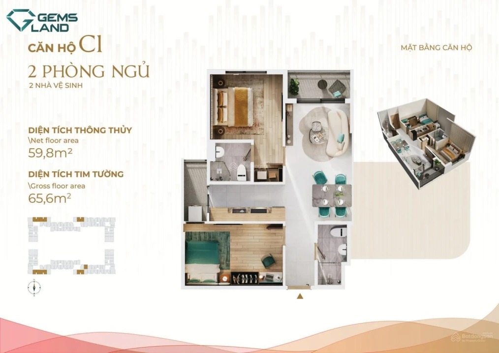 Căn hộ 2PN+1WC giá tốt view đẹp tại The Win City, tặng gói full nội thất. Quan tâm gọi tư vấn ngay - Ảnh thu nhỏ 5