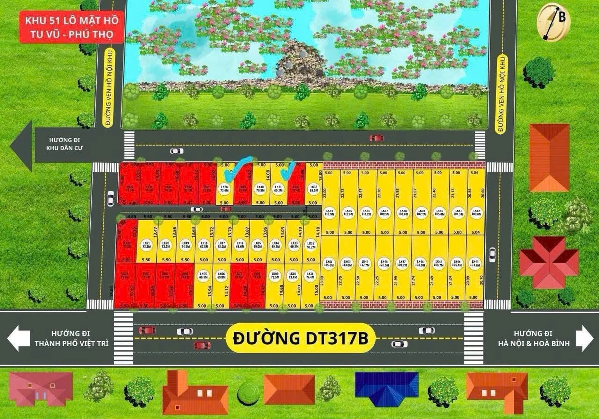 Bán đất view hồ Phương Mao Phú Thọ 70m2 chỉ 400 triệu - Ảnh thu nhỏ 3