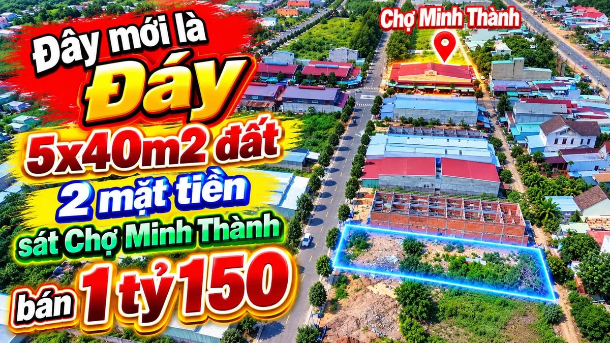 Bán đất nền 5x40m2, 200m², Chơn Thành, Bình Dương, 1 tỷ 150 triệu - Ảnh 1