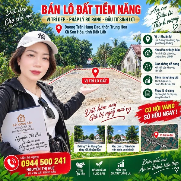Bán lô đất 522 m² tại Sơn Hòa, Đắk Lắk