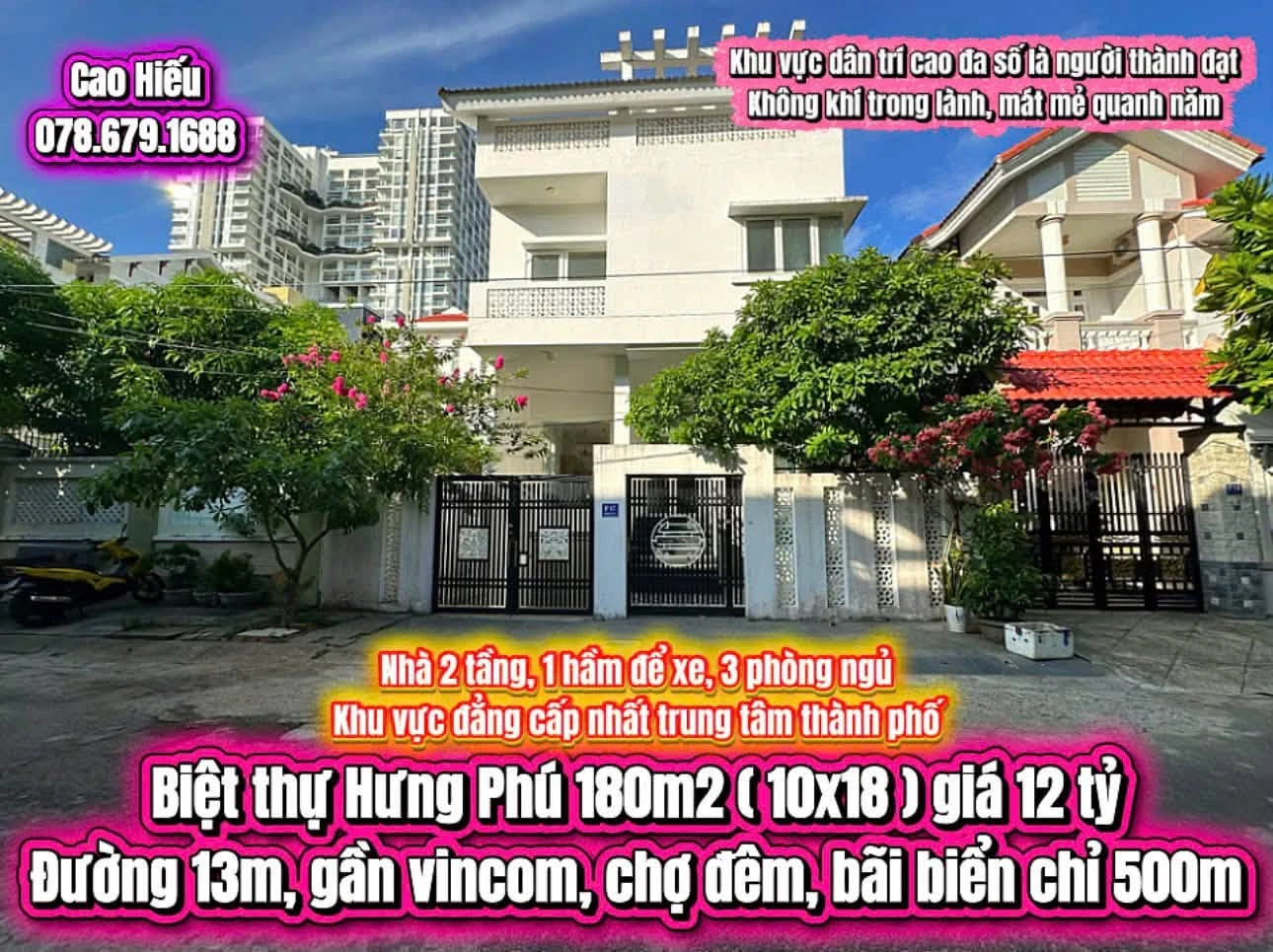 Bán biệt thự Hưng Phú 180m2, 3PN giá 12 tỷ - Ảnh 1
