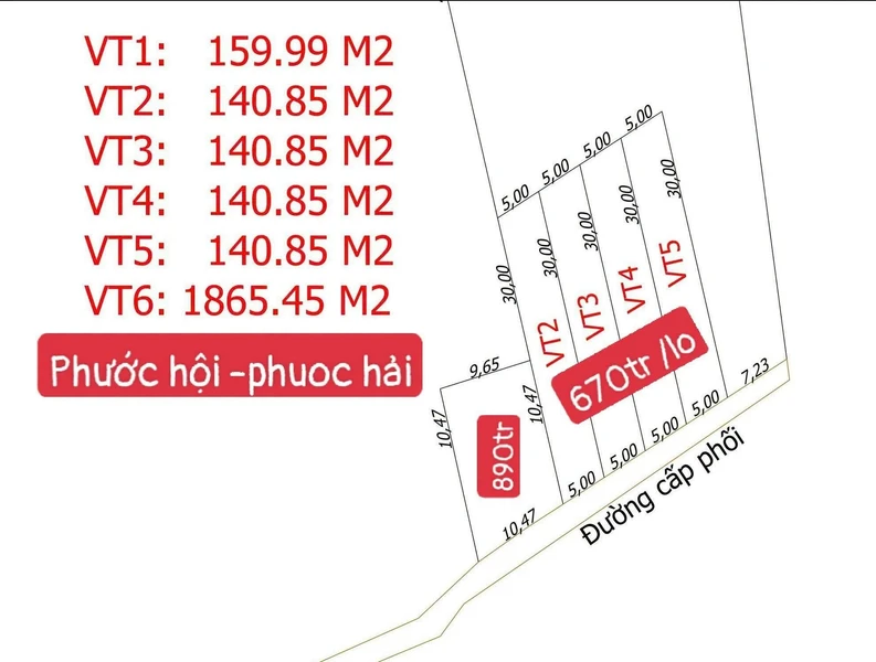 Bán đất Phước Hải, Vũng Tàu 150m2 giá 670 triệu