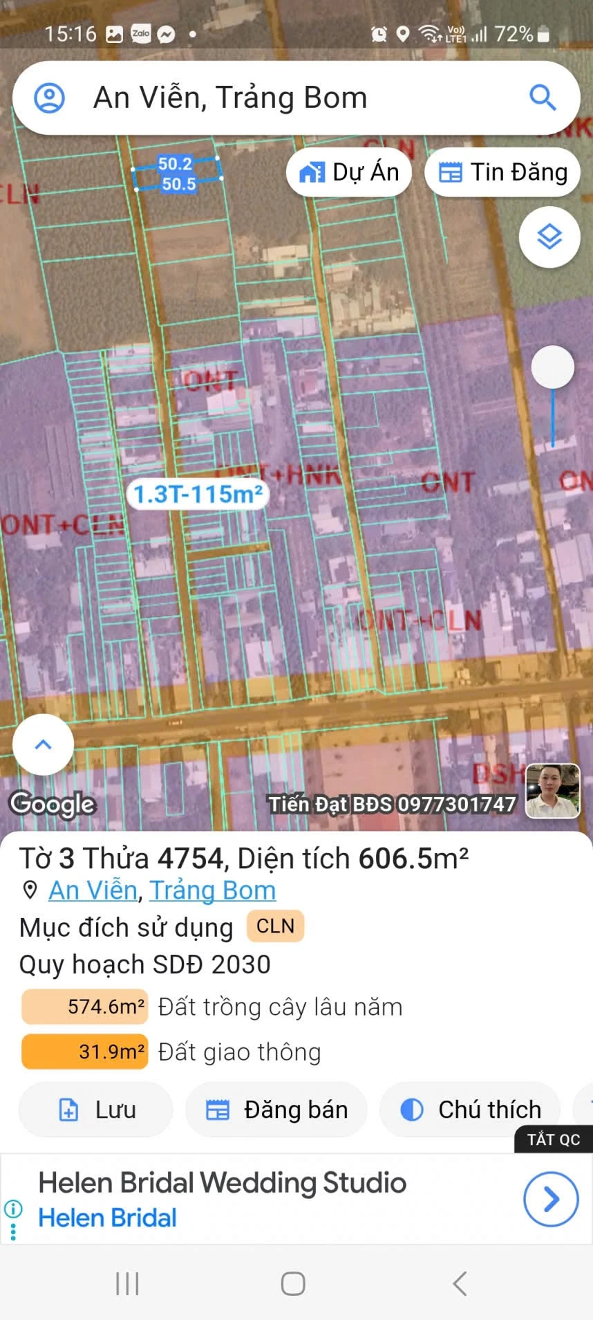 Bán đất An Viễn Trảng Bom 606m² gần khu công nghiệp - Ảnh 1