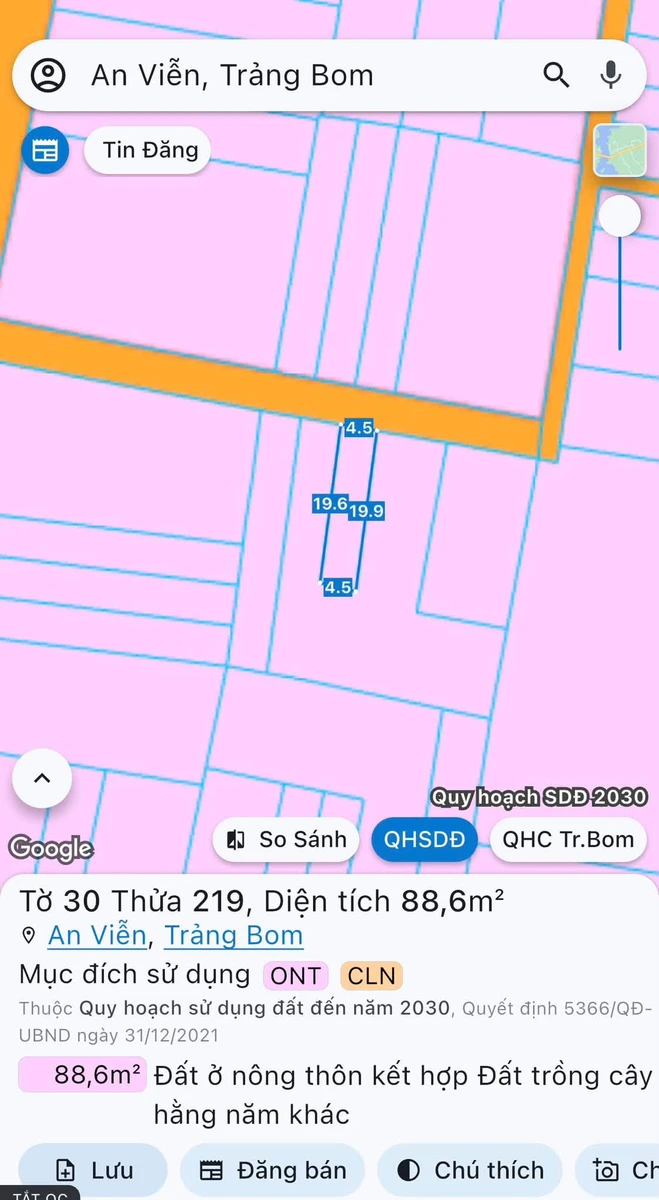 Bán đất 90m² Xã An Viễn, Đồng Nai, giá 950 triệu - Ảnh 1