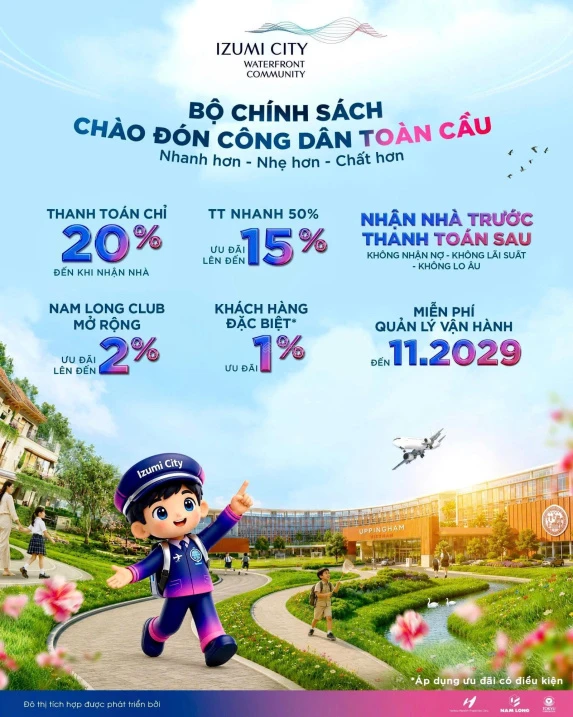 Khu đô thị Izumi City - Nam Long Group - thanh toán cực giãn 36th - CK đến 22,5% - PKD 0906 836 *** - Ảnh 1