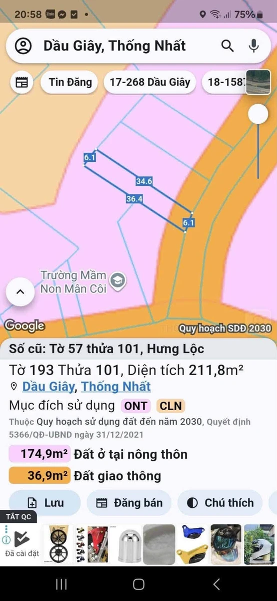 Bán đất sổ riêng 6x36m Bình Chánh gần KCN Dầu Giây - Ảnh thu nhỏ 2