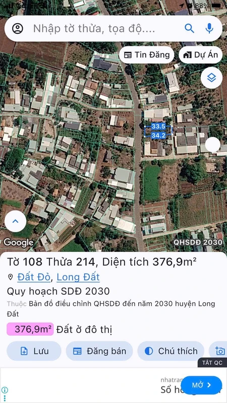 Bán đất 2 mặt tiền đường Trần Văn Thượng, trung tâm Đất Đỏ, 377m2, giá 2,635 tỷ