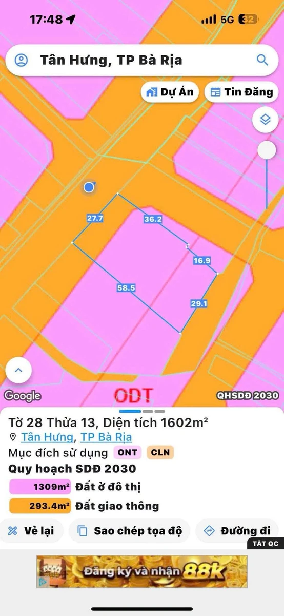 Bán lô đất 1602m2 mặt tiền Nguyễn Hữu Cảnh Bà Rịa 12,5 tỷ - Ảnh thu nhỏ 4