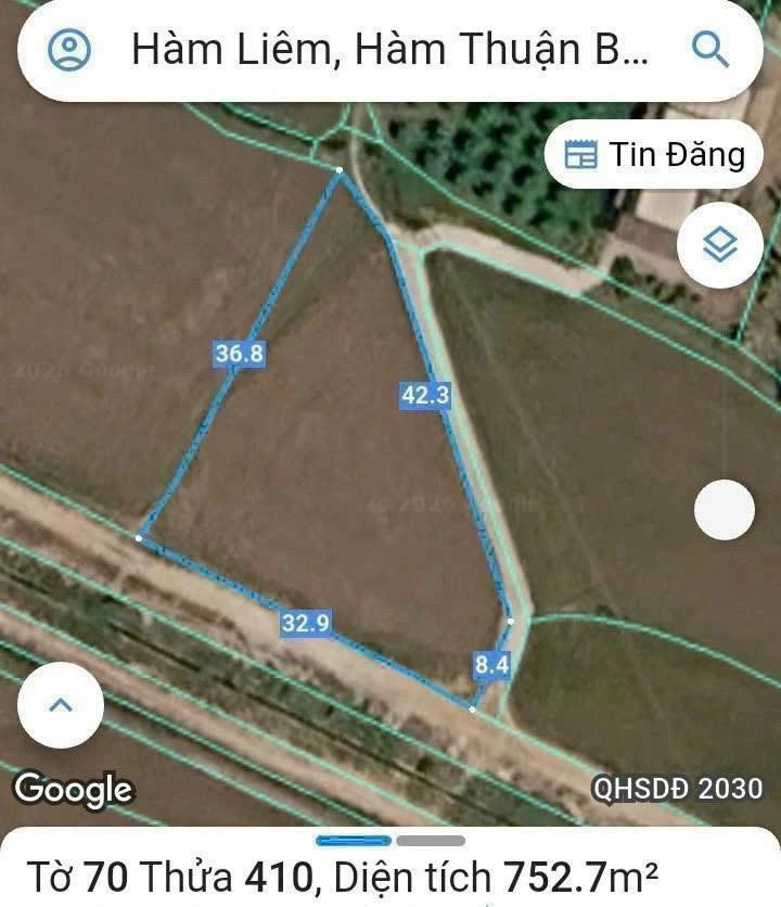 Bán đất thổ cư 750m2 2 mặt tiền kênh ở Hàm Liêm - Ảnh thu nhỏ 4
