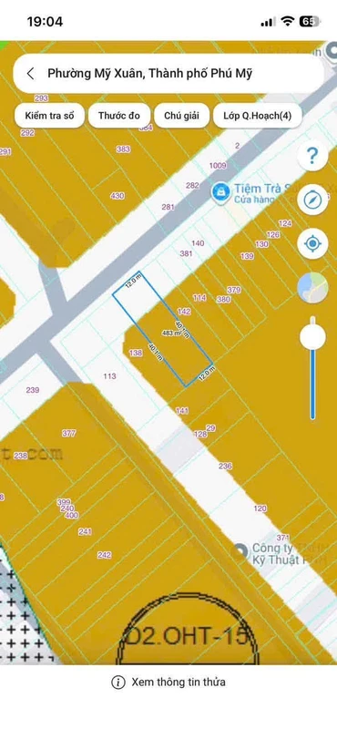 Bán đất mặt tiền Đường D10 Mỹ Xuân 1680m² Phú Mỹ