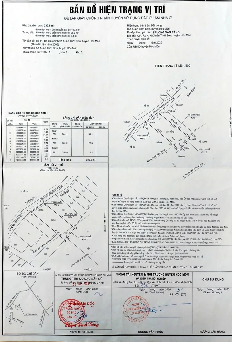 Bán đất 240m2 (10x24) hẻm 6m Lê Thị Sẻ, Xuân Thới Sơn, Hóc Môn - 5,85 tỷ - Ảnh 1
