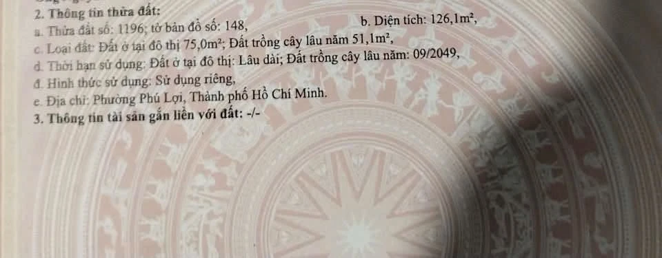 Bán đất Phường Phú Lợi 126m² đường Phạm Ngọc Thạch 3 tỷ - Ảnh thu nhỏ 2