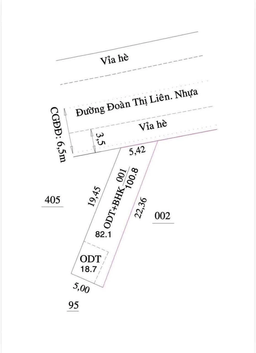 Bán đất mặt tiền Đoàn Thị Liên Thủ Dầu Một 118.8m² 5 tỷ 450 triệu - Ảnh 1
