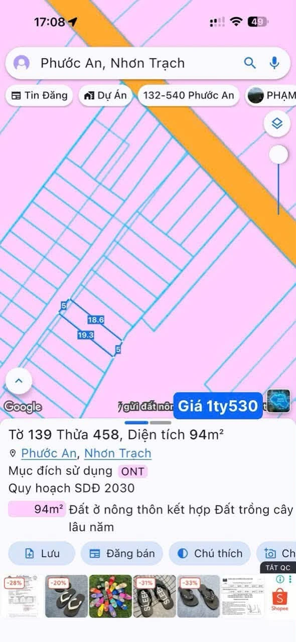 Bán đất Vĩnh Thanh, 94-101m2, 1 tỷ 530 triệu - Ảnh 1