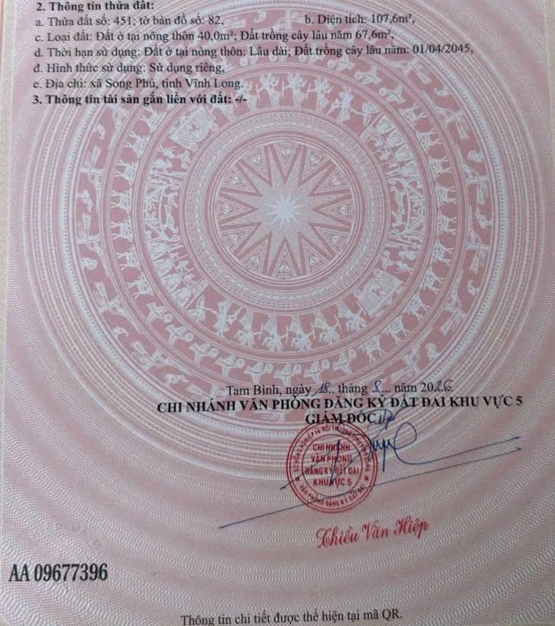 Bán 2 nền đất 105m² Song Phú, Vĩnh Long, 295 triệu/nền - Ảnh thu nhỏ 5